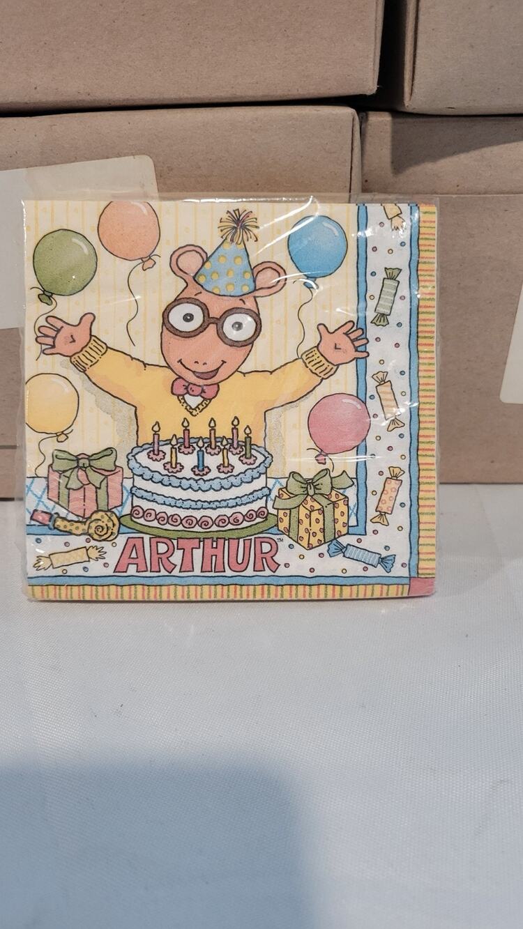Vintage 1997 Arthur Birthday Beverage Napkins 16 Ct 2-Ply Unique Party Supplies